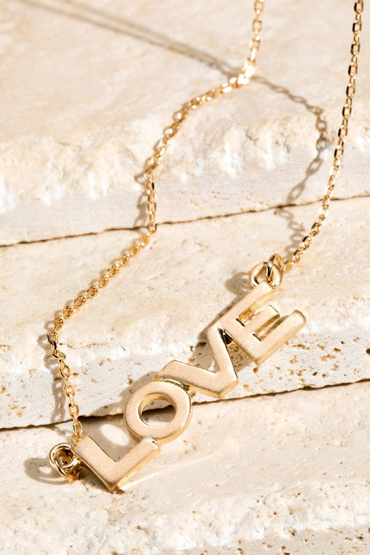 Love Pendant Necklace - Gold