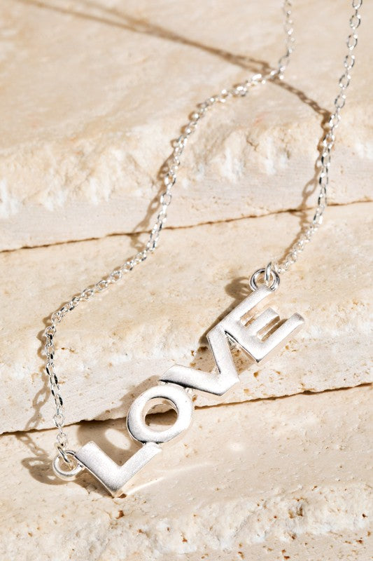 Love Pendant Necklace - Silver