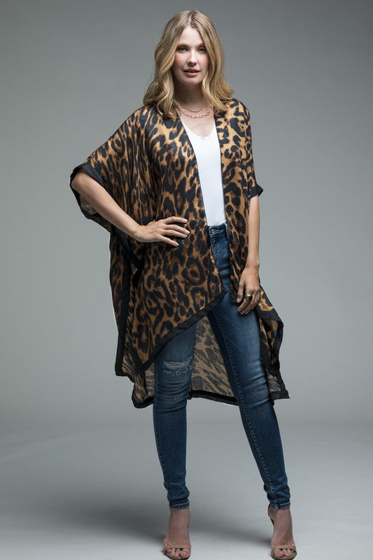 Leopard Kimono - Brown