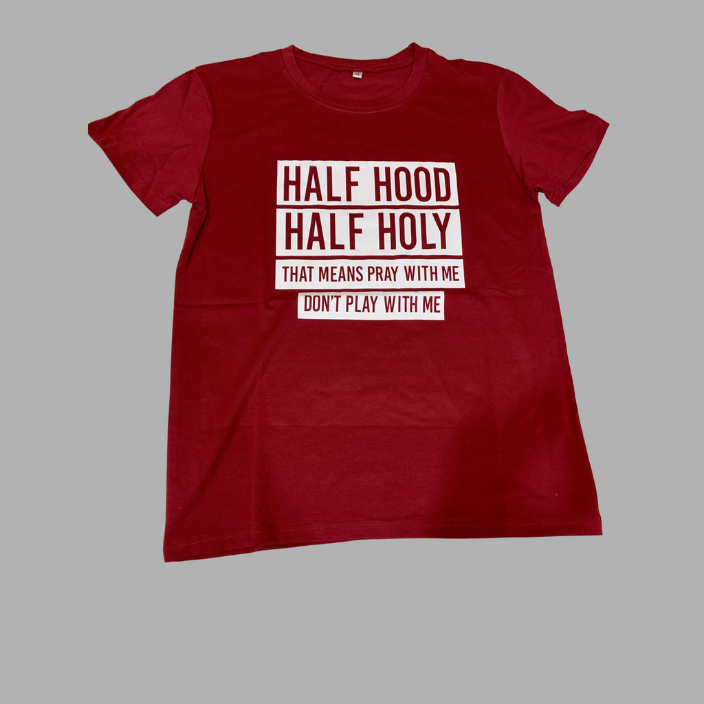 Half Holy Tee | Burgundy