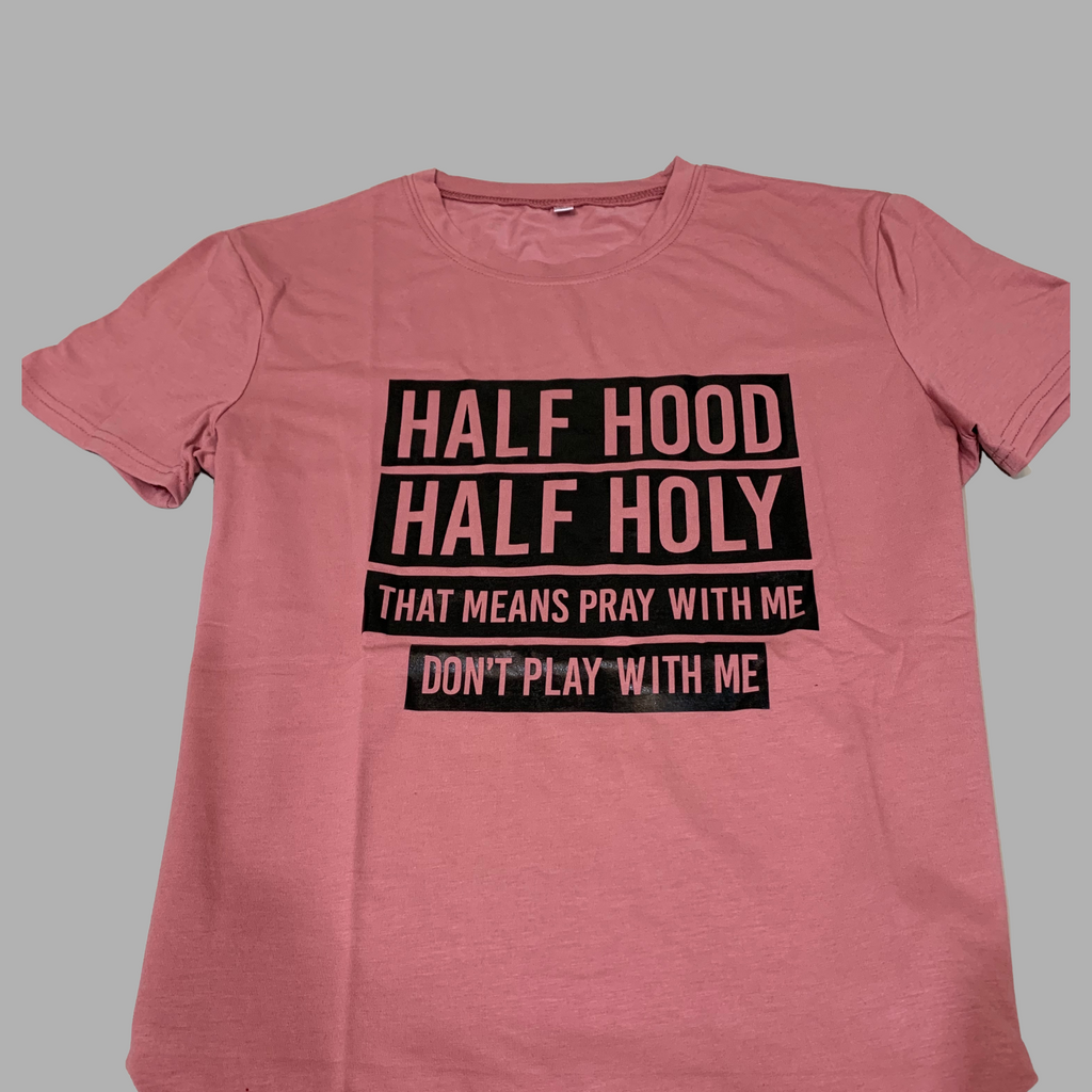 Half Holy Tee | Rose Pink